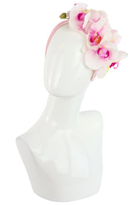 Cupid's Millinery Pink Orchid Flower Fascinator ##description##