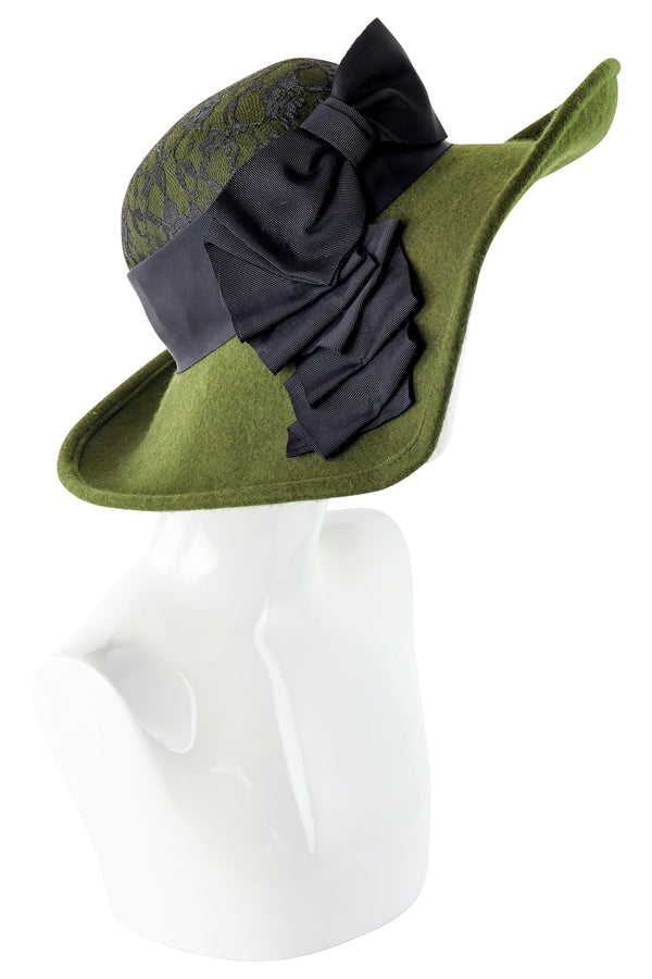Kathy Jeanne Ribbon Top Rolled Brim Hat