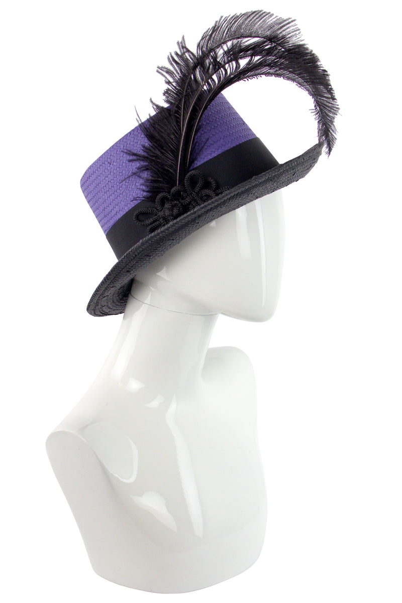 Kathy Jeanne Straw Top Hat with Feather