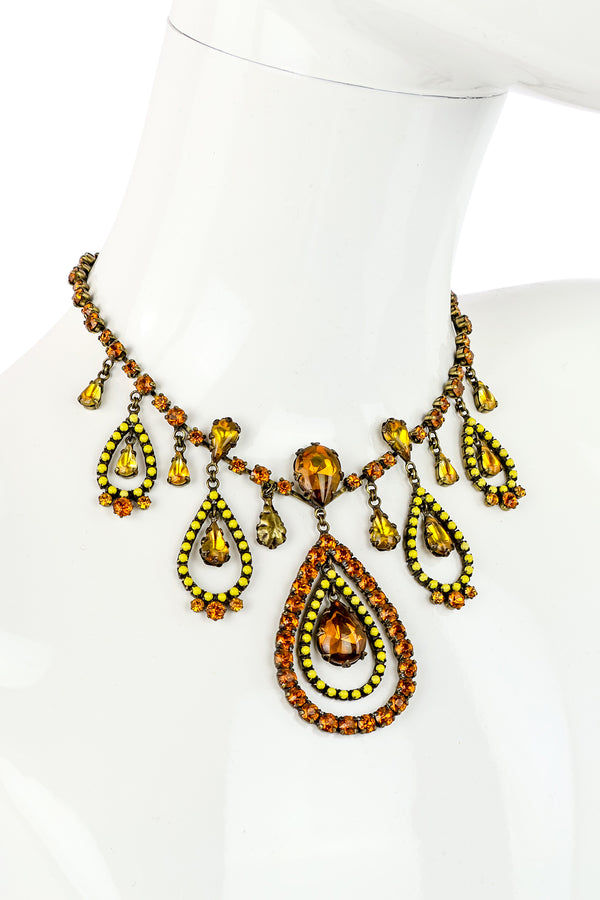 De Luxe Gypsy Pear Yellow Topaz Necklace