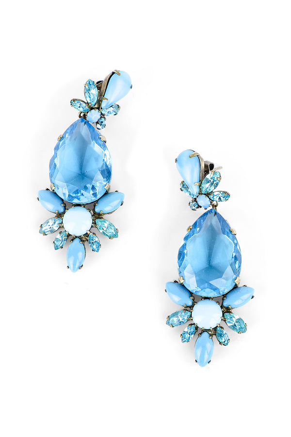 De Luxe Glam Teardrop Jewel Earrings