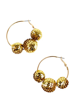 Metallic Sequin Ball Hoops