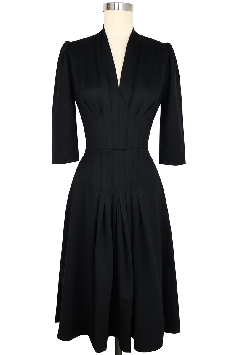 Jenny Long Sleeve Dress - Black Stretch