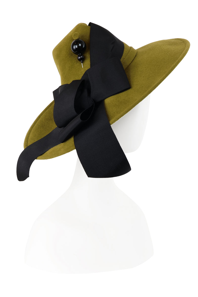 Kathy Jeanne Alpine Hat with Bow and Ball Pick