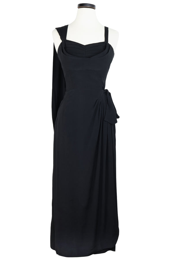 Long Lena Sarong Dress - Black