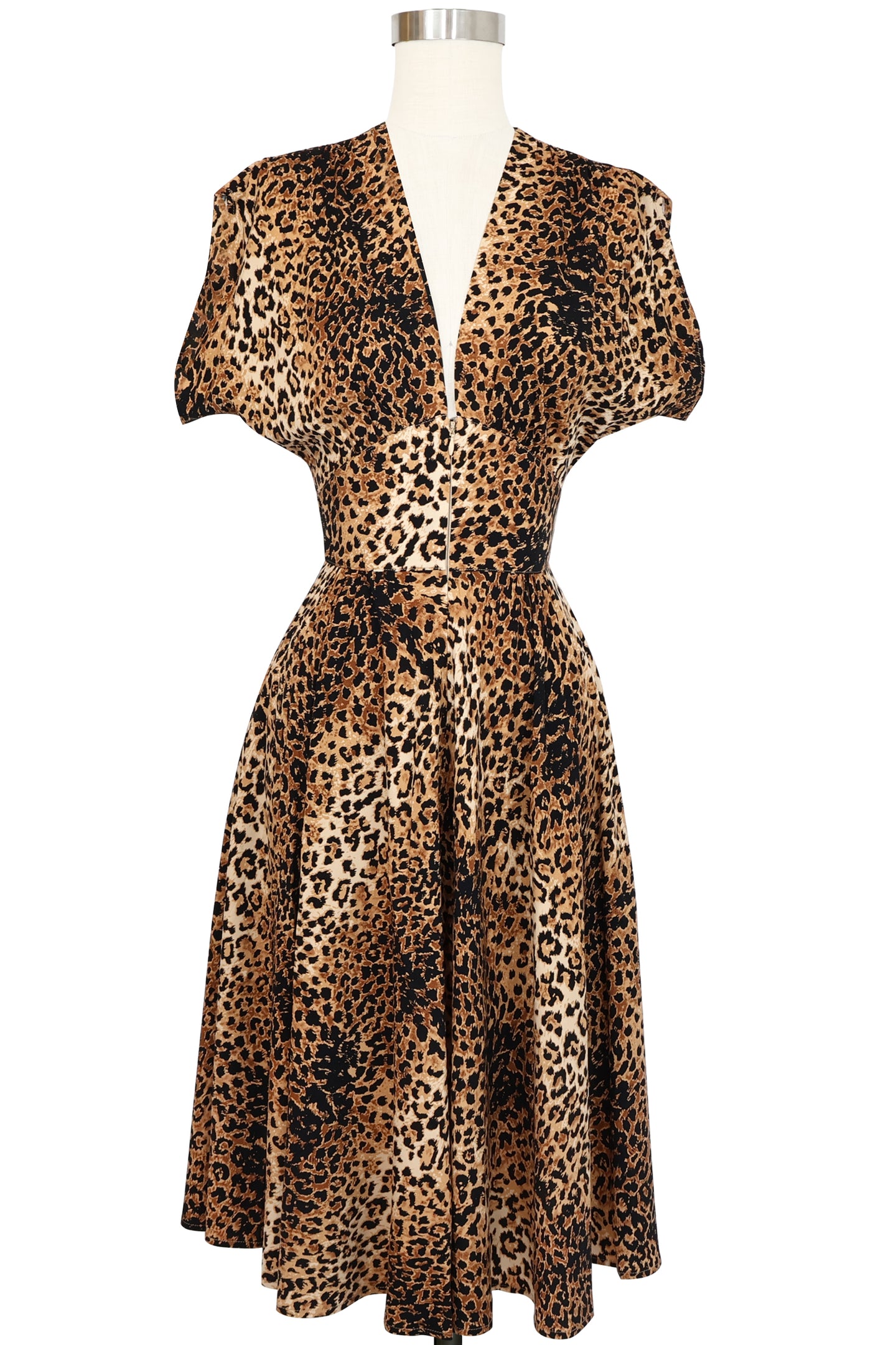 Claire Zip Dress - Leopard