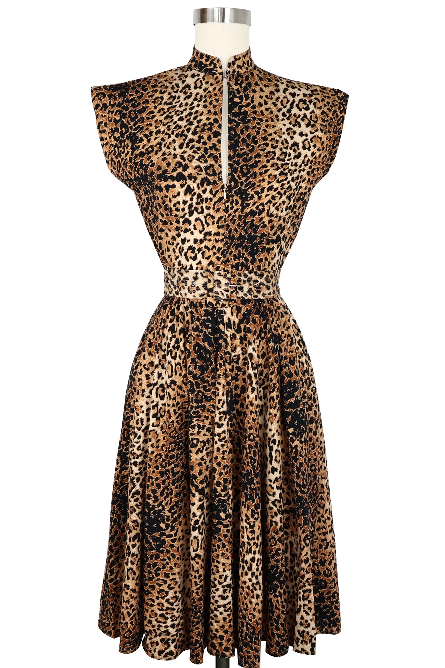 Zip Front Marie Dress - Leopard Print - Final Sale 0 Zip Front Marie Dress - Leopard Print - Final Sale 0