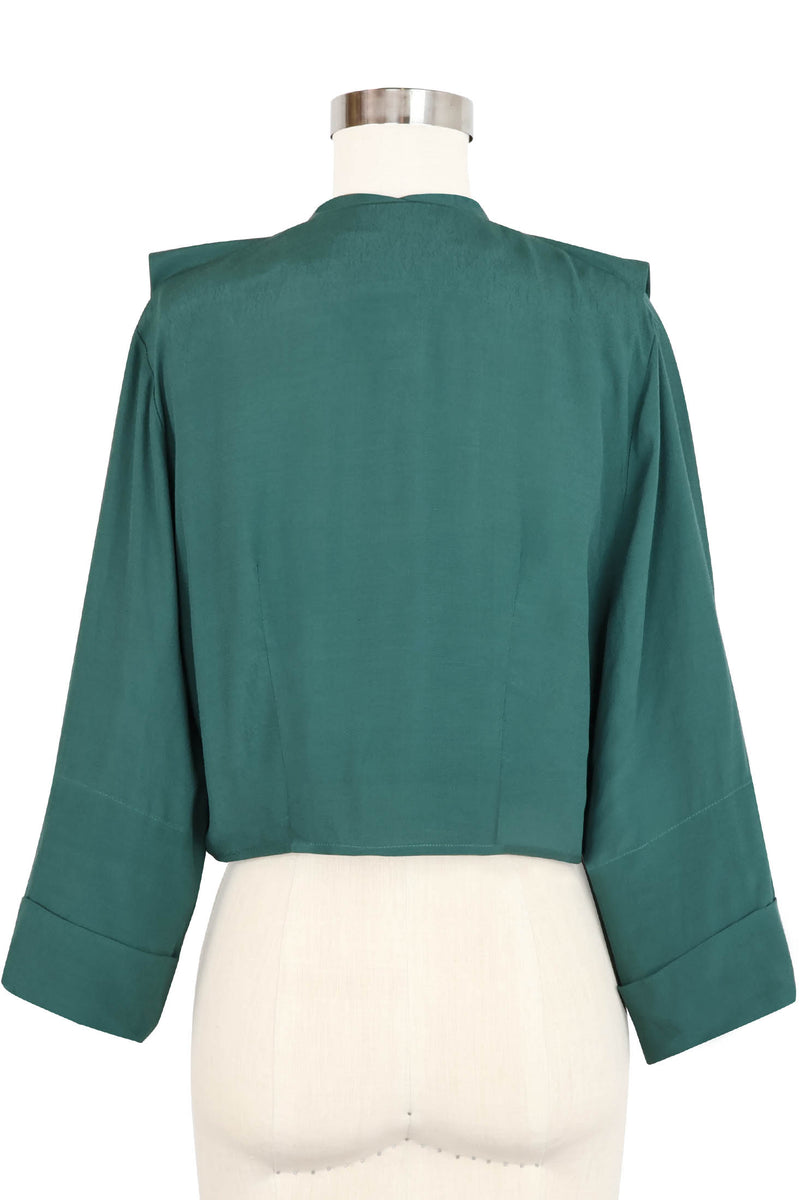 Draped Front Jacket - Light Hunter Green