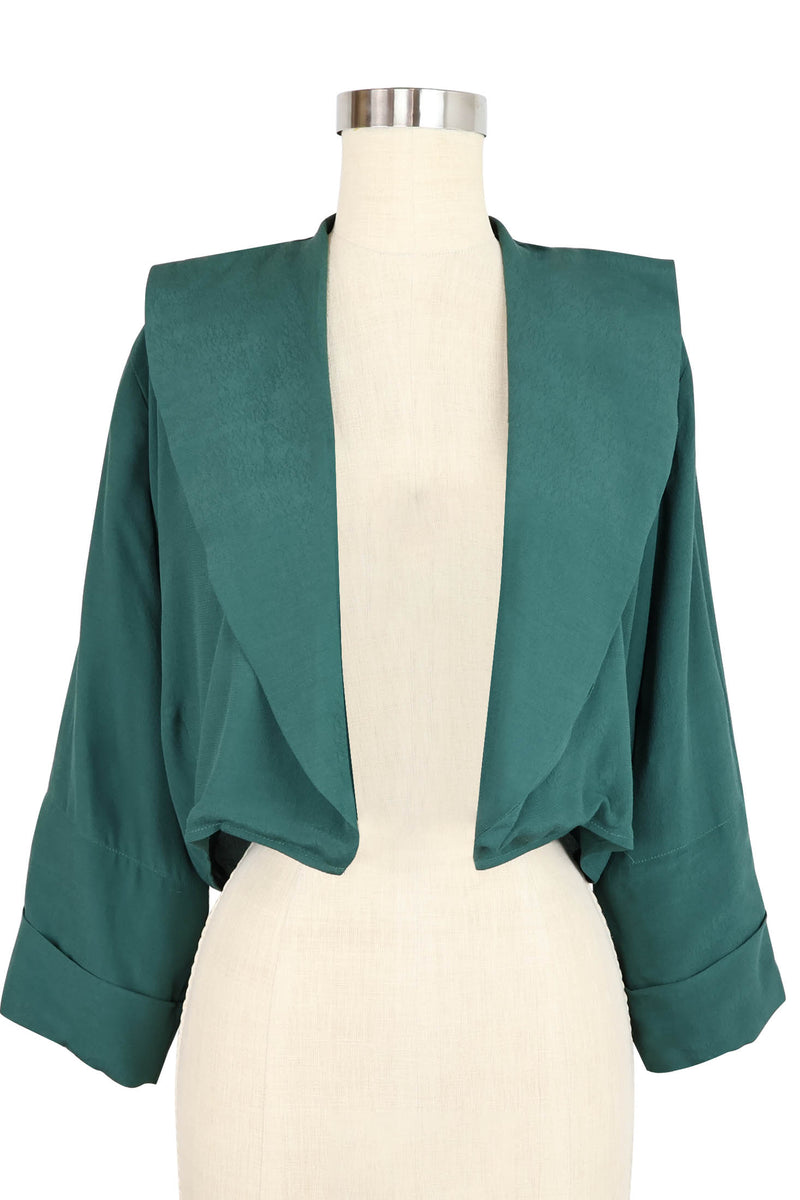 Draped Front Jacket - Light Hunter Green