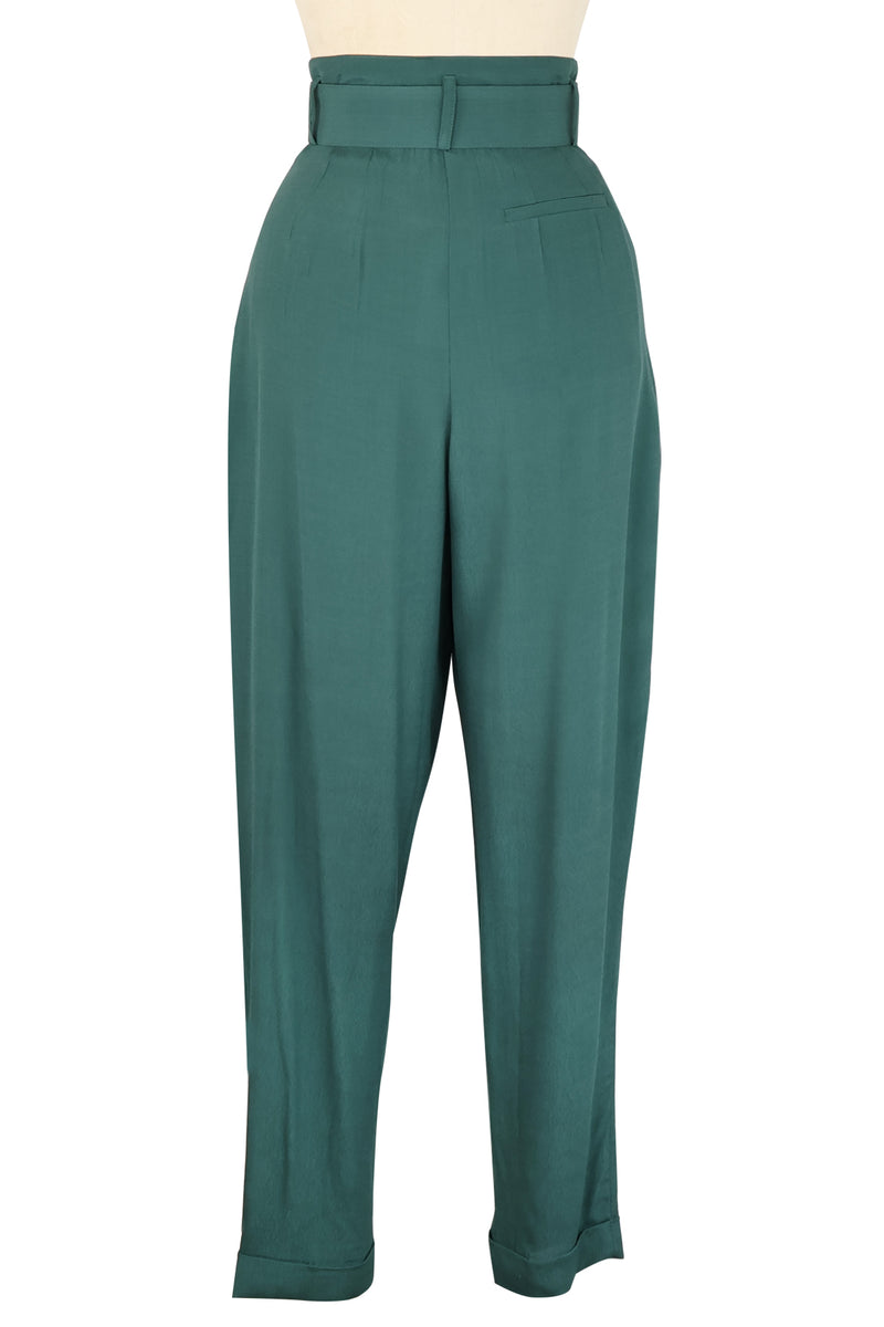 High Waist Trouser - Light Hunter Green