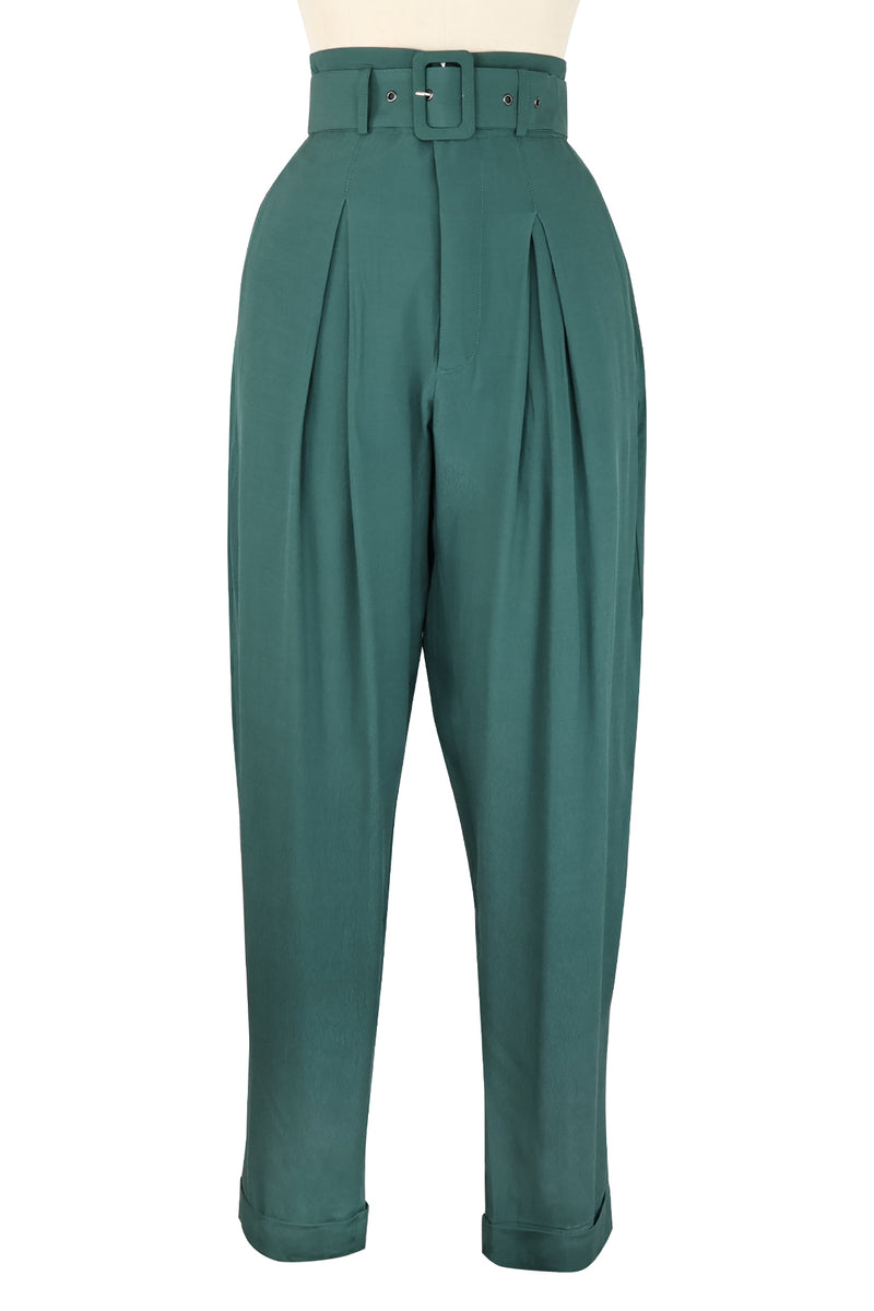 High Waist Trouser - Light Hunter Green