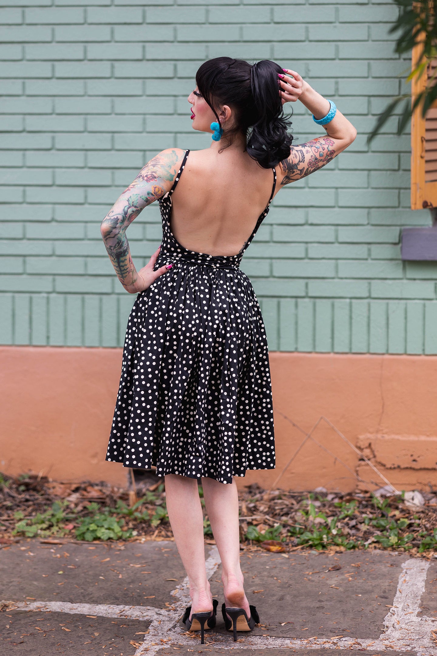 Backless Holly Dress - Lucille Dots