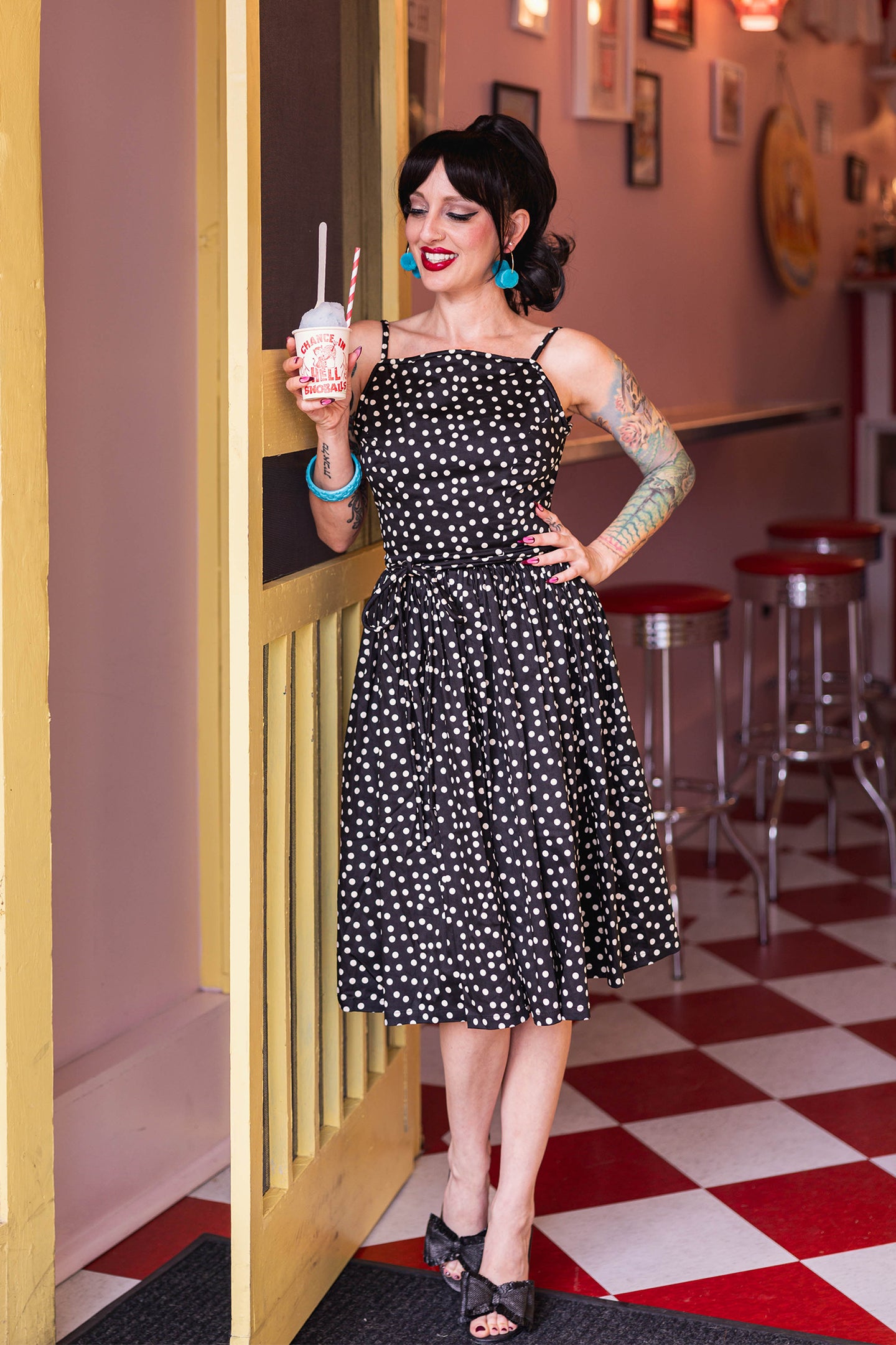 Backless Holly Dress - Lucille Dots