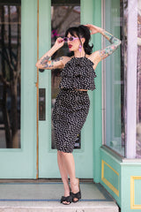 Ruffle Halter - Lucille Dots