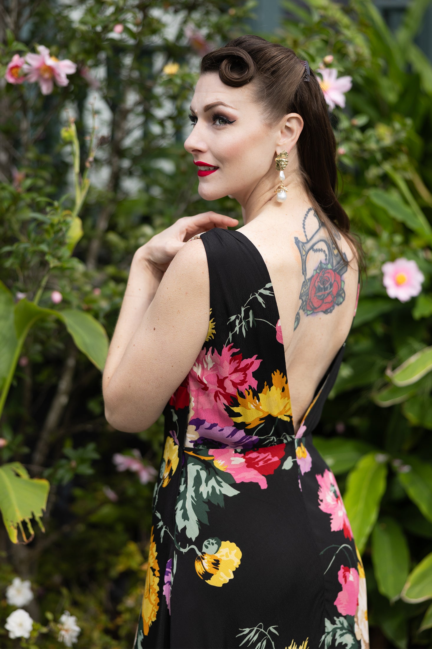 1930s Bias Gown - Museum Floral - Final Sale Xs 1930s Bias Gown - Museum Floral - Final Sale Xs