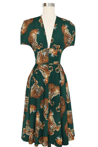 Claire Zip Dress - My Pet Leopard - Green