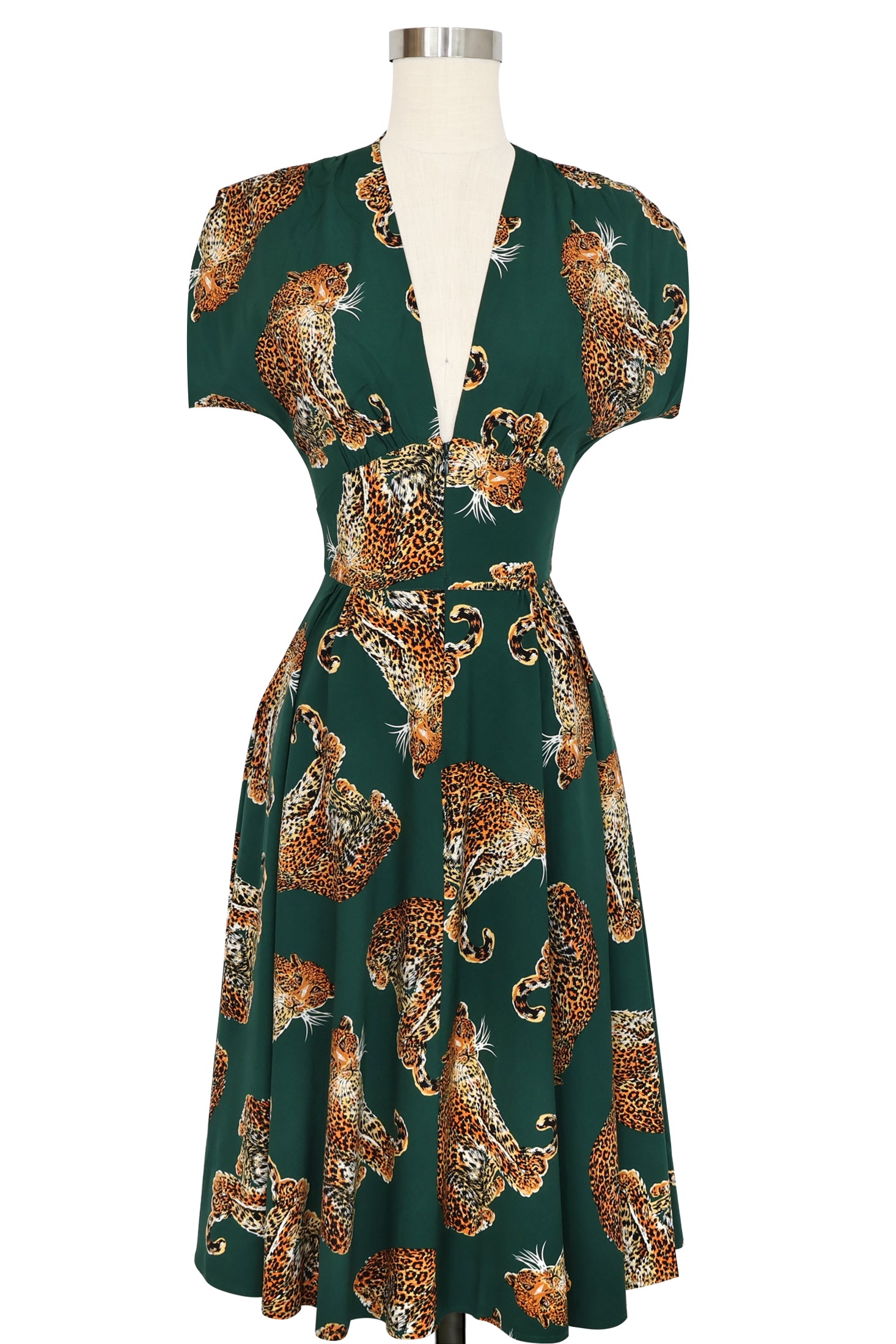 Claire Zip Dress - My Pet Leopard - Green