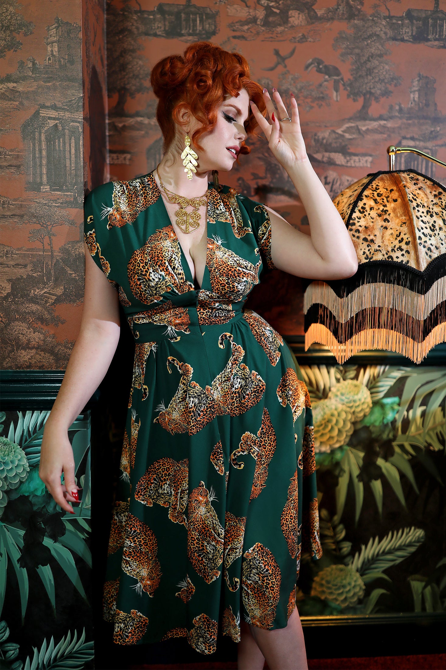 Claire Zip Dress - My Pet Leopard - Green