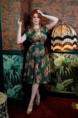 Claire Zip Dress - My Pet Leopard - Green