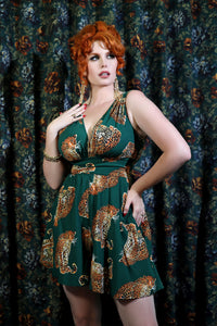 Cami Romper - My Pet Leopard - Green