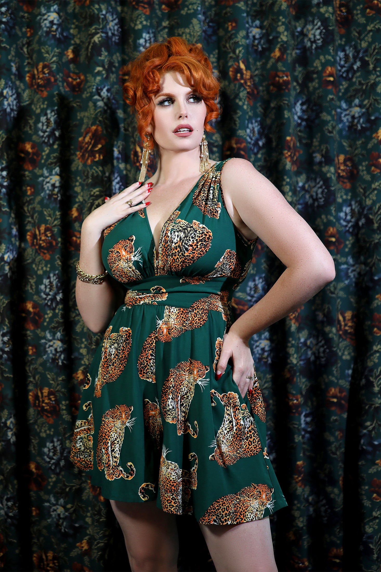 Cami Romper - My Pet Leopard - Green