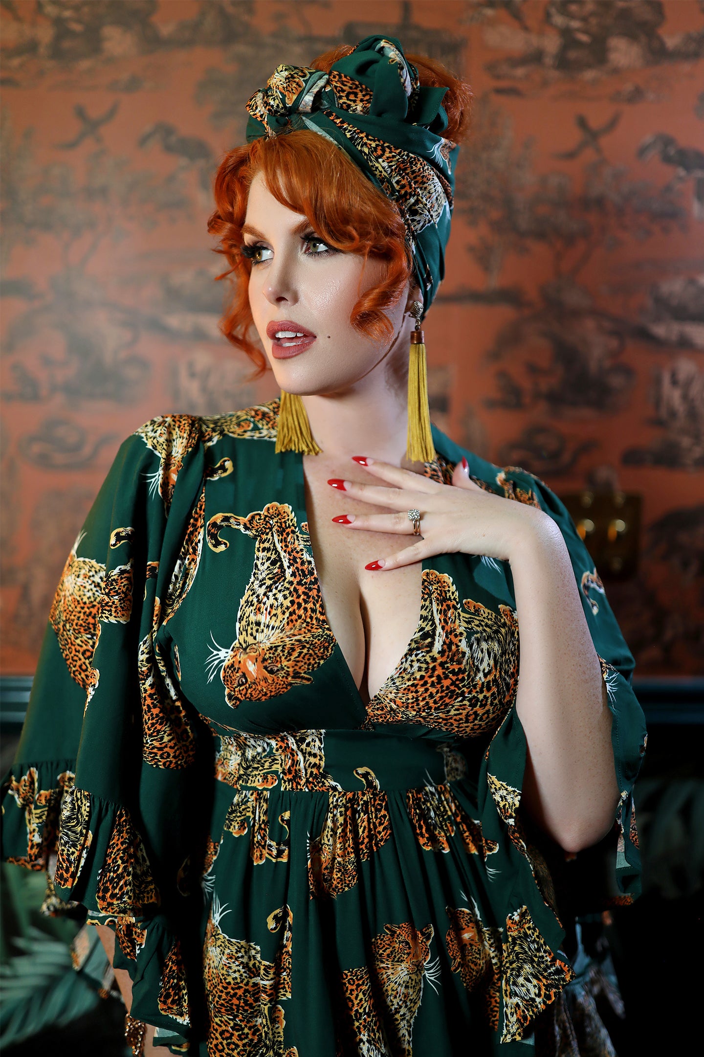 Wrap Scarf - My Pet Leopard - Green