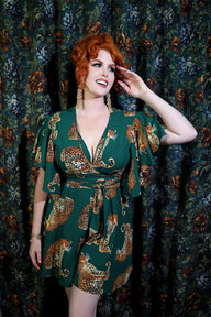 Ziggy Wrap Top - My Pet Leopard - Green