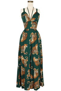 Minda Jumpsuit - My Pet Leopard - Green
