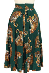 1940s Skirt - My Pet Leopard - Green