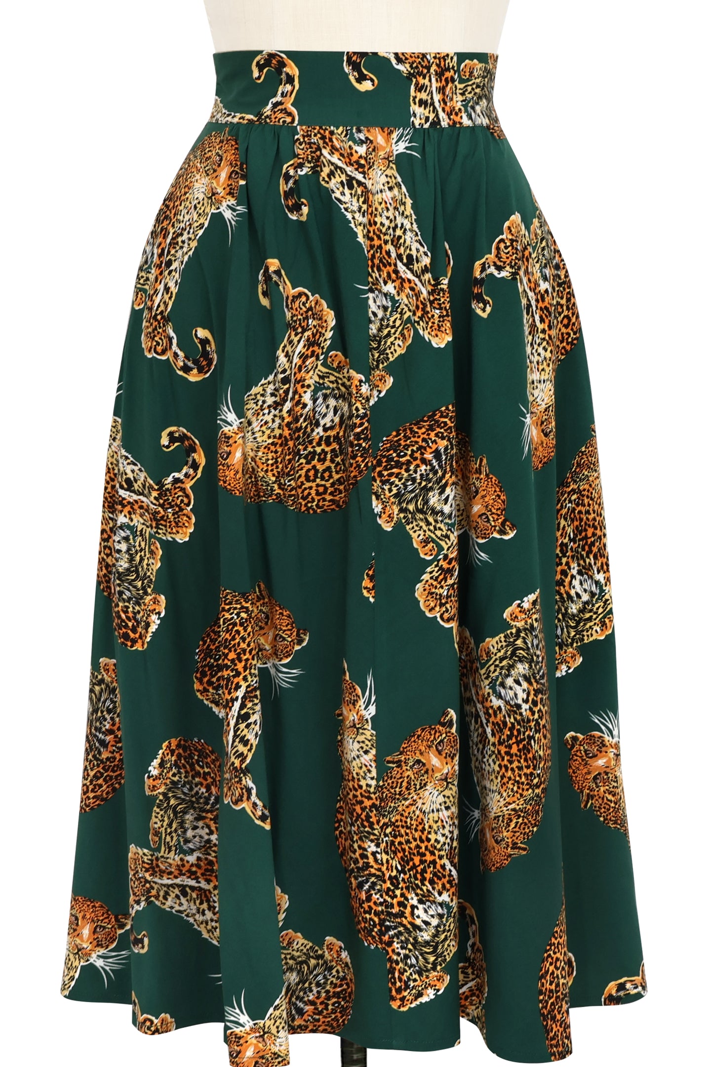 1940s Skirt - My Pet Leopard - Green