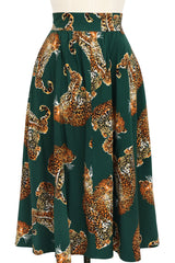 1940s Skirt - My Pet Leopard - Green