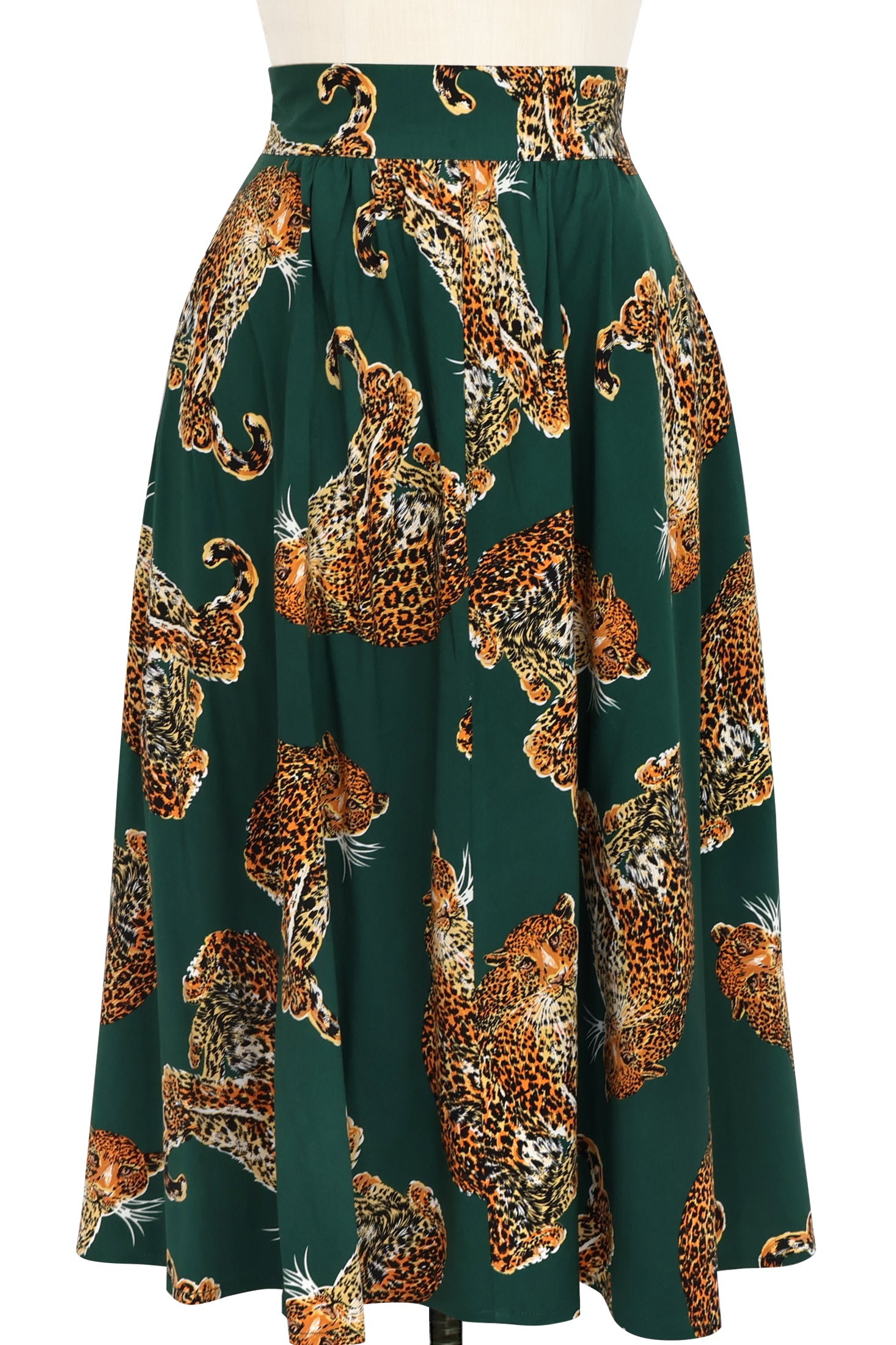 1940s Skirt - My Pet Leopard - Green