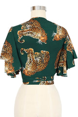 Ziggy Wrap Top - My Pet Leopard - Green