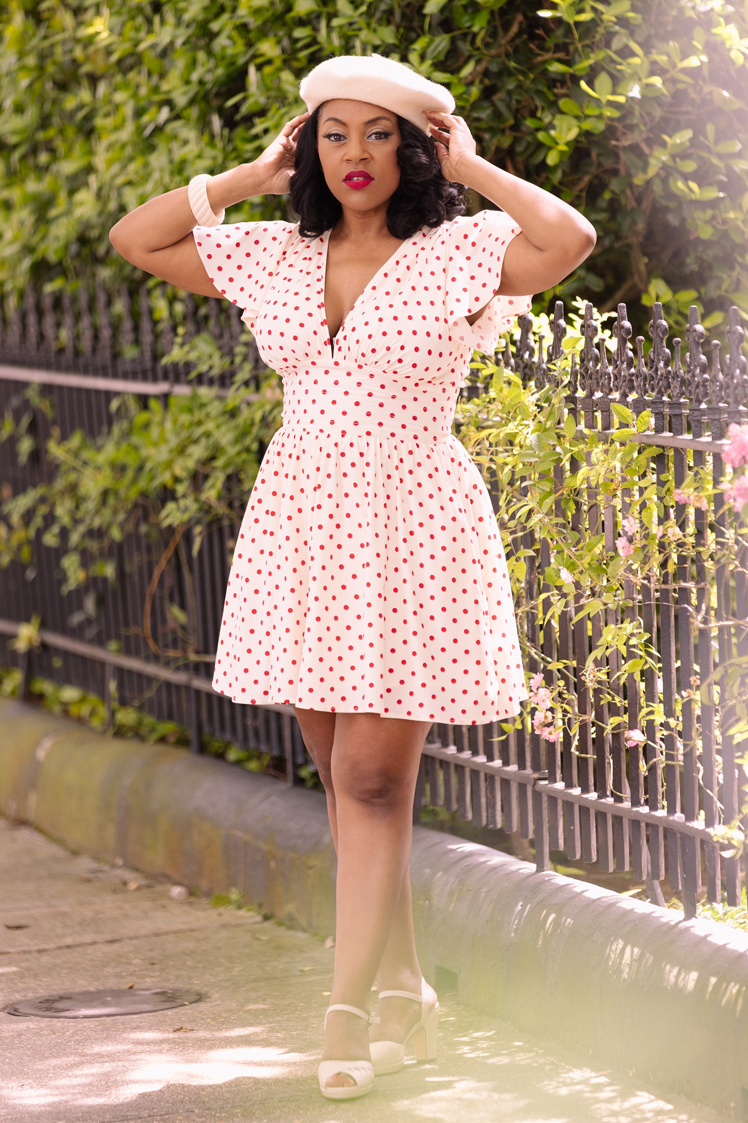 Deep Cut Camilla Mini Dress - Polka Dot Sunflower - 20 Deep Cut Camilla Mini Dress - Polka Dot Sunflower - 20