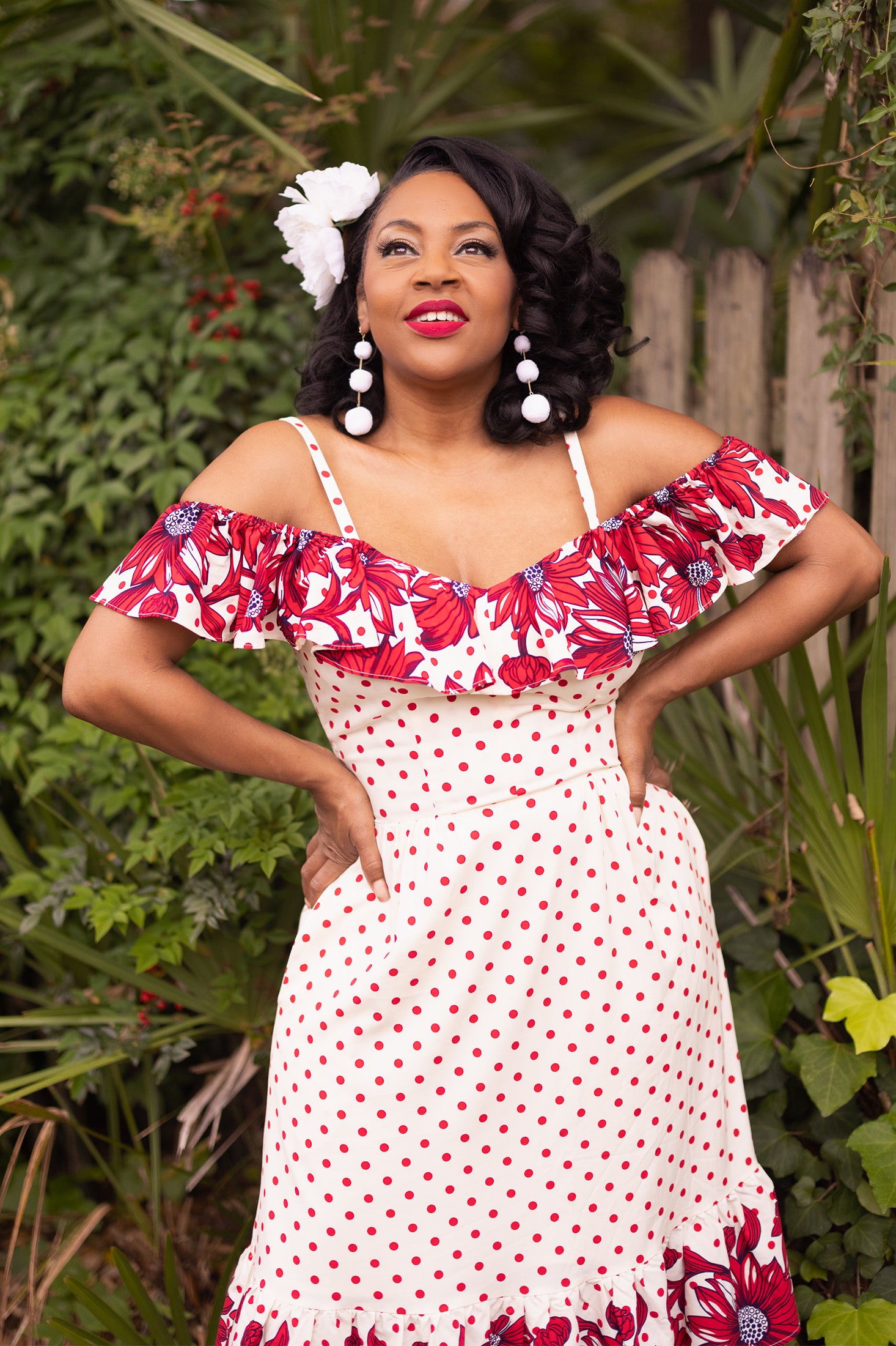 Hollywood Ruffle Dress - Polka Dot Sunflower Hollywood Ruffle Dress - Polka Dot Sunflower