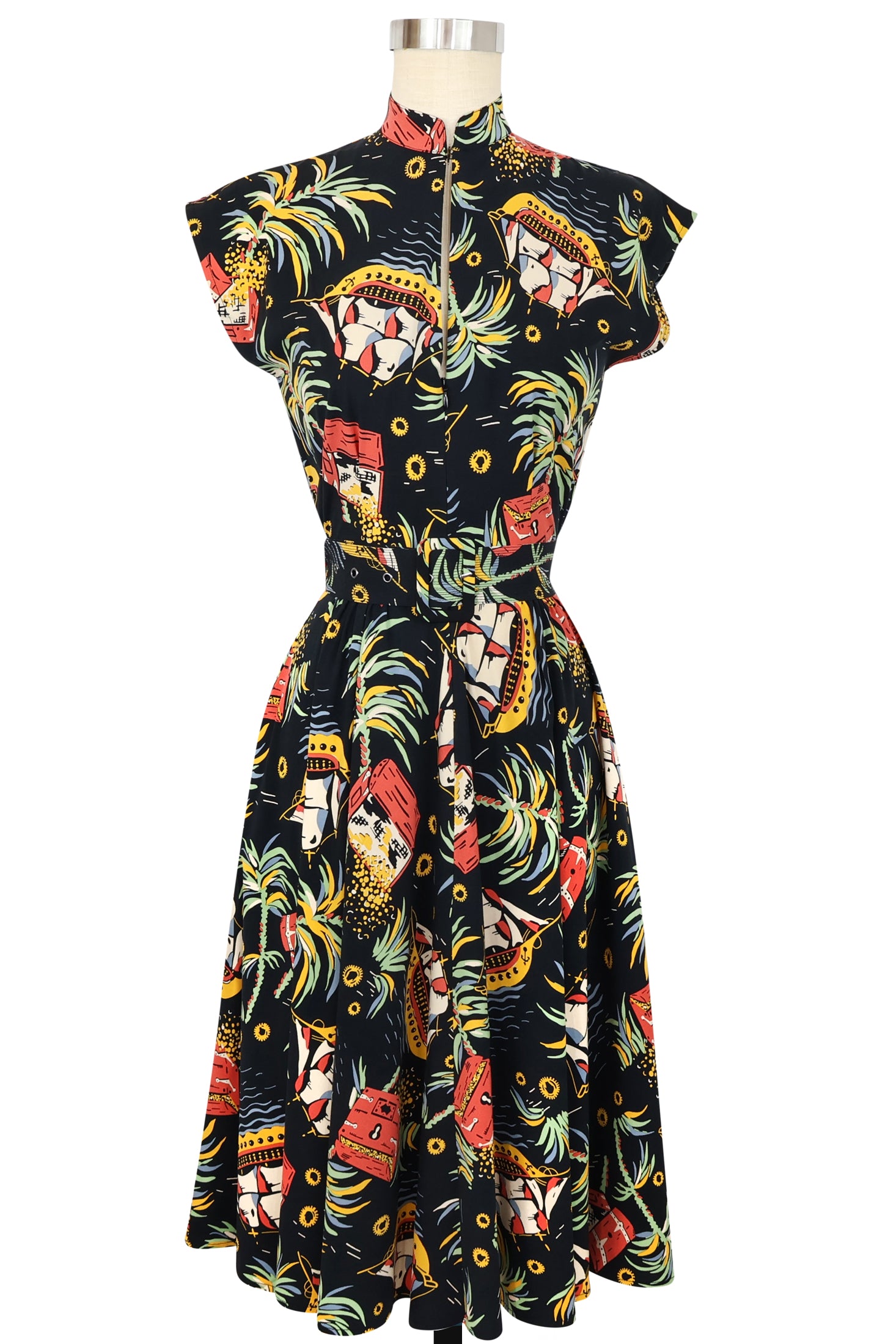 Zip Front Marie Dress - Pirate Treasure