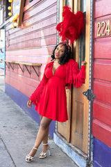 Shimmy Jacket - Red Fringe