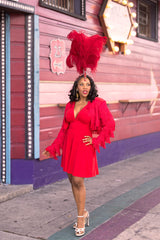 Shimmy Jacket - Red Fringe