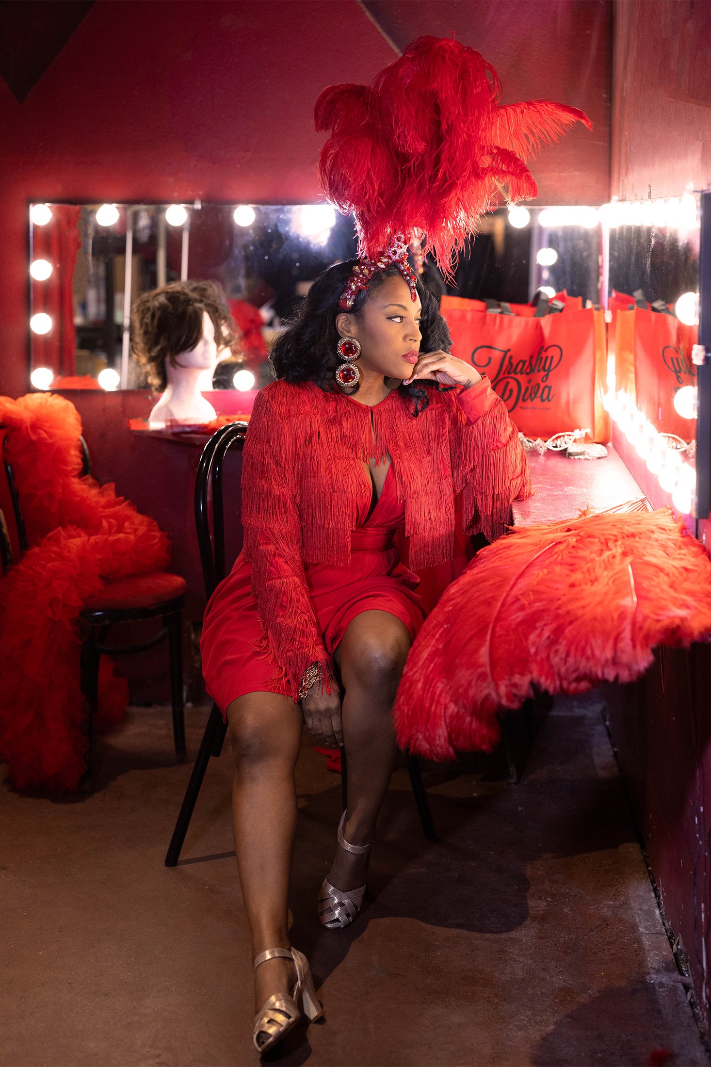 Shimmy Jacket - Red Fringe