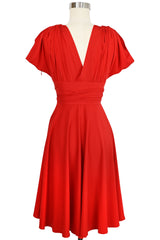 Obi Midi  Dress - Red