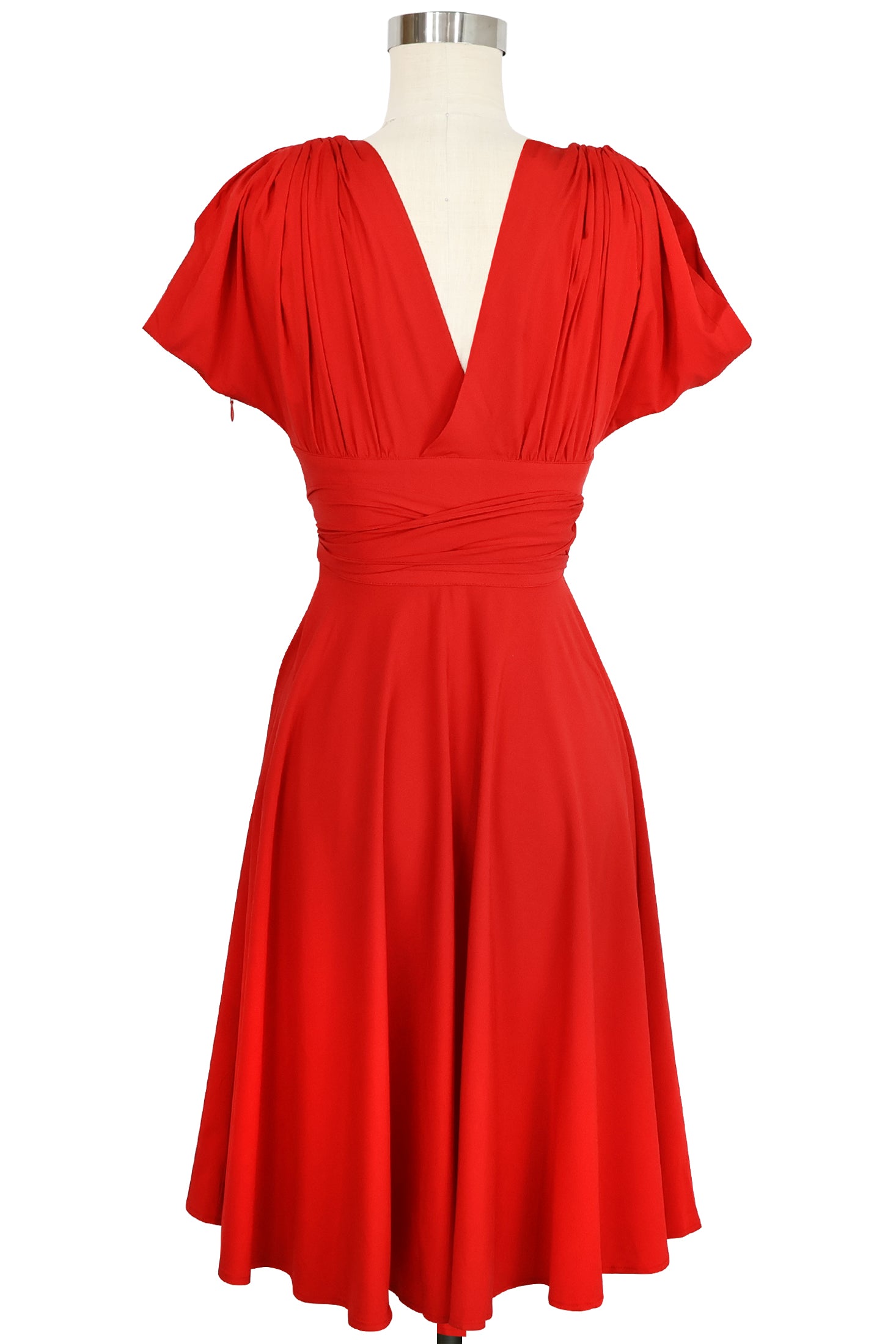 Obi Midi  Dress - Red