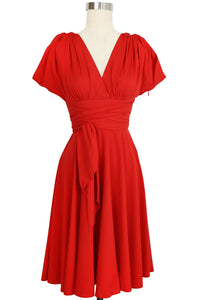 Obi Midi  Dress - Red