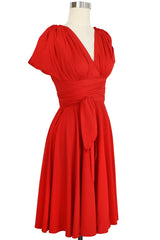 Obi Midi  Dress - Red