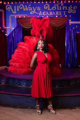 Obi Midi  Dress - Red