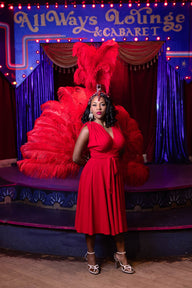 Obi Midi  Dress - Red