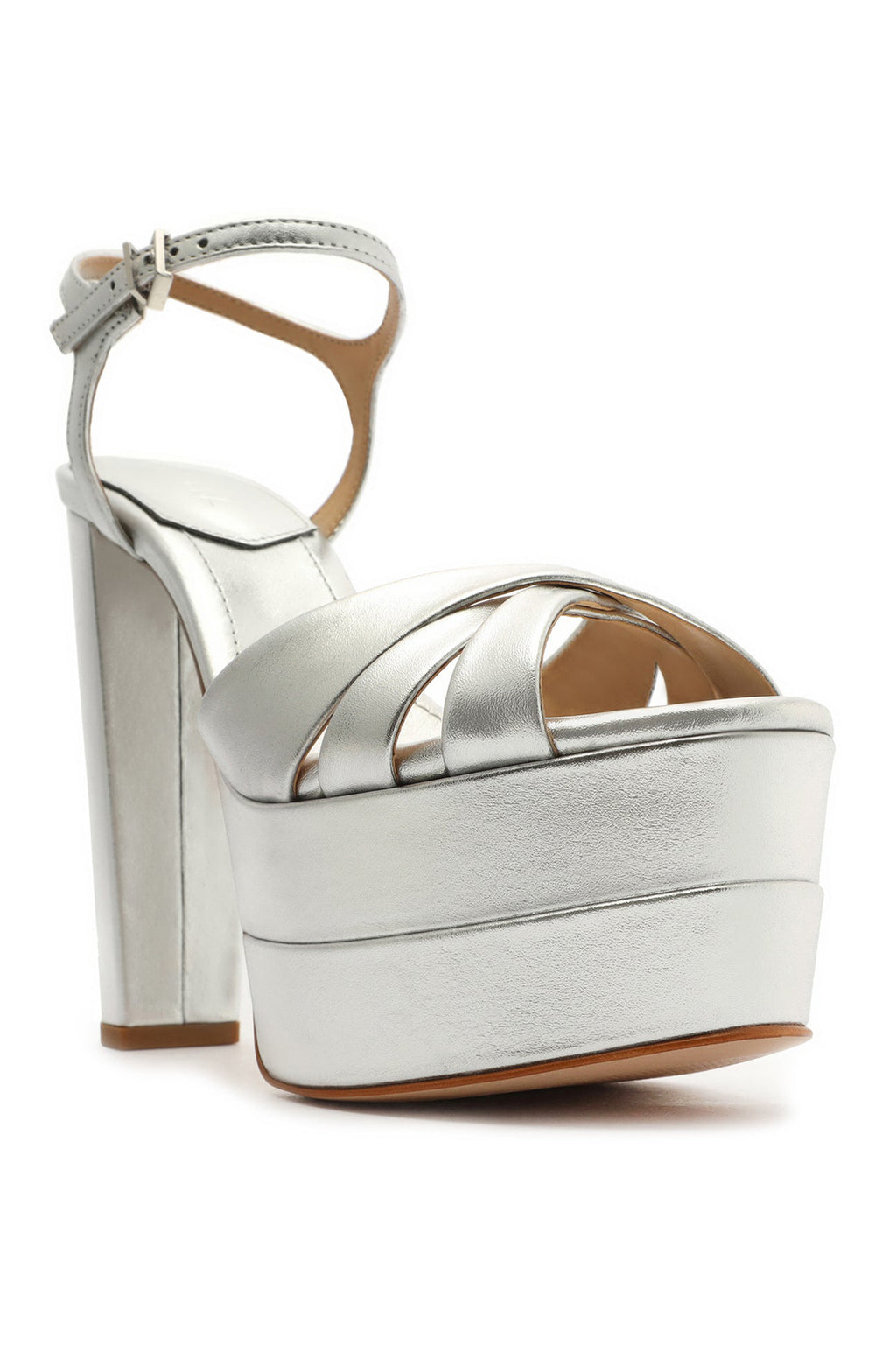 Schutz Women's Keefa High Platform Sandals - Silver