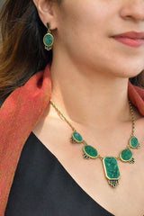 Sweet Romance Vintage Jadeite Oval Glass Earrings