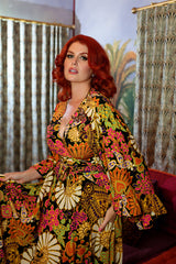 Butterfly Wrap Top - Sandalwood Floral