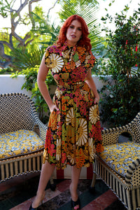 Bow Tie Marie Dress - Sandalwood Floral