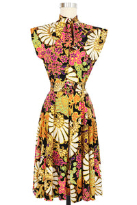 Bow Tie Marie Dress - Sandalwood Floral